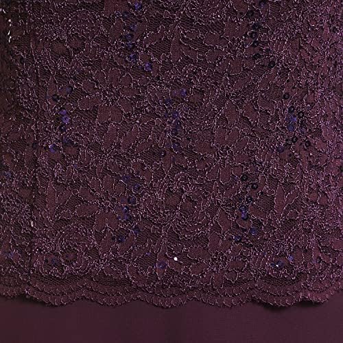 Image of Alex Evenings Women's 3 /4 Sleeve Stretch Lace Bodice Mock One Piece Gown