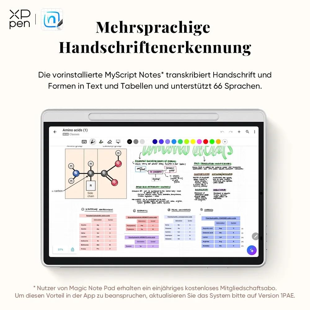 XPPen 10,95" Standalone Zeichentablett mit Display Magic Note Pad | Android 14, 3 Farb-Modi, 90 Hz Bildwiederholfrequenz, 16K Druckstufen, zum Denken, Schreiben und Lesen