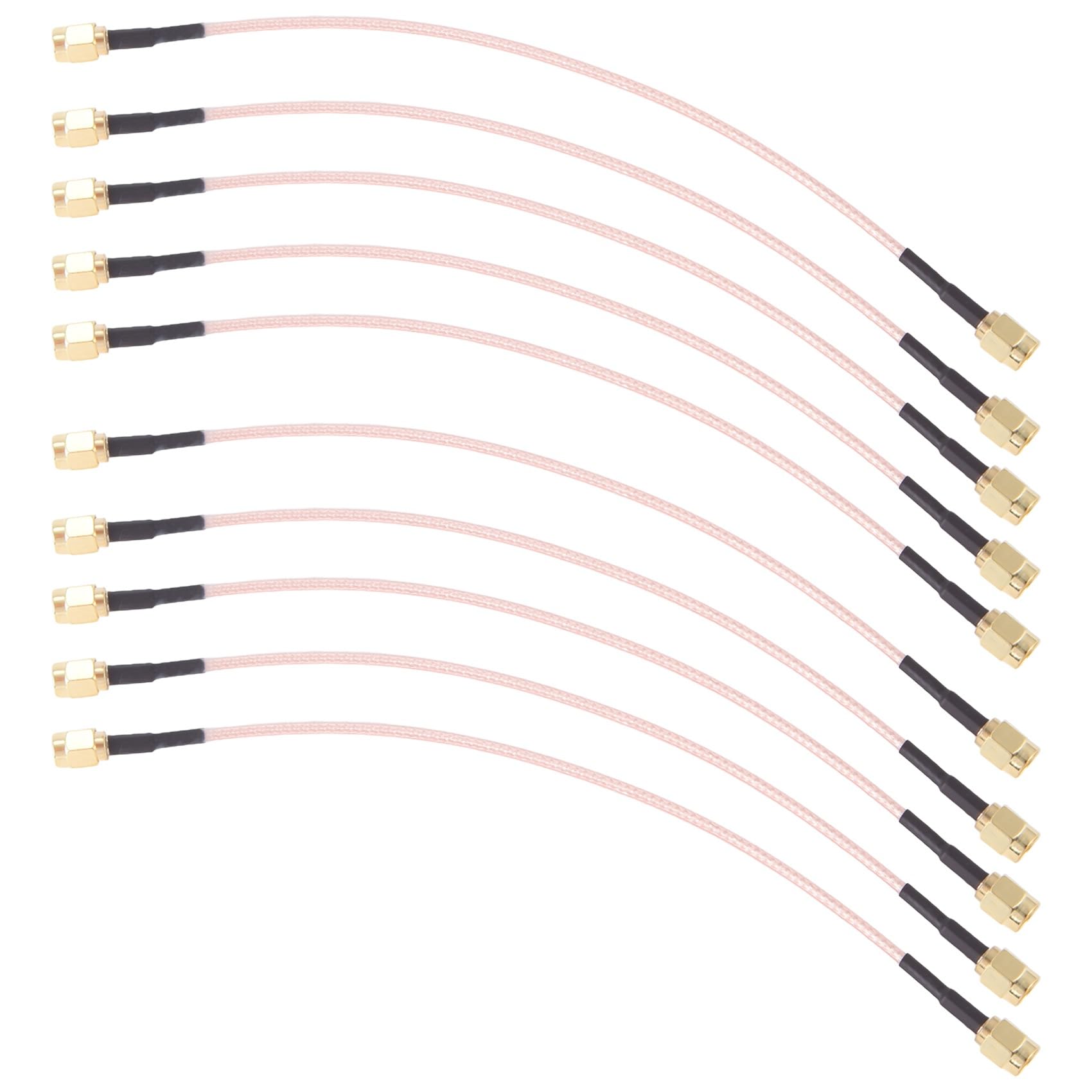 Littimoon 10Pcs RG316 SMA Male Plug to SMA Male Plug Connector Pigtail Coax Jumper Cable 8inch