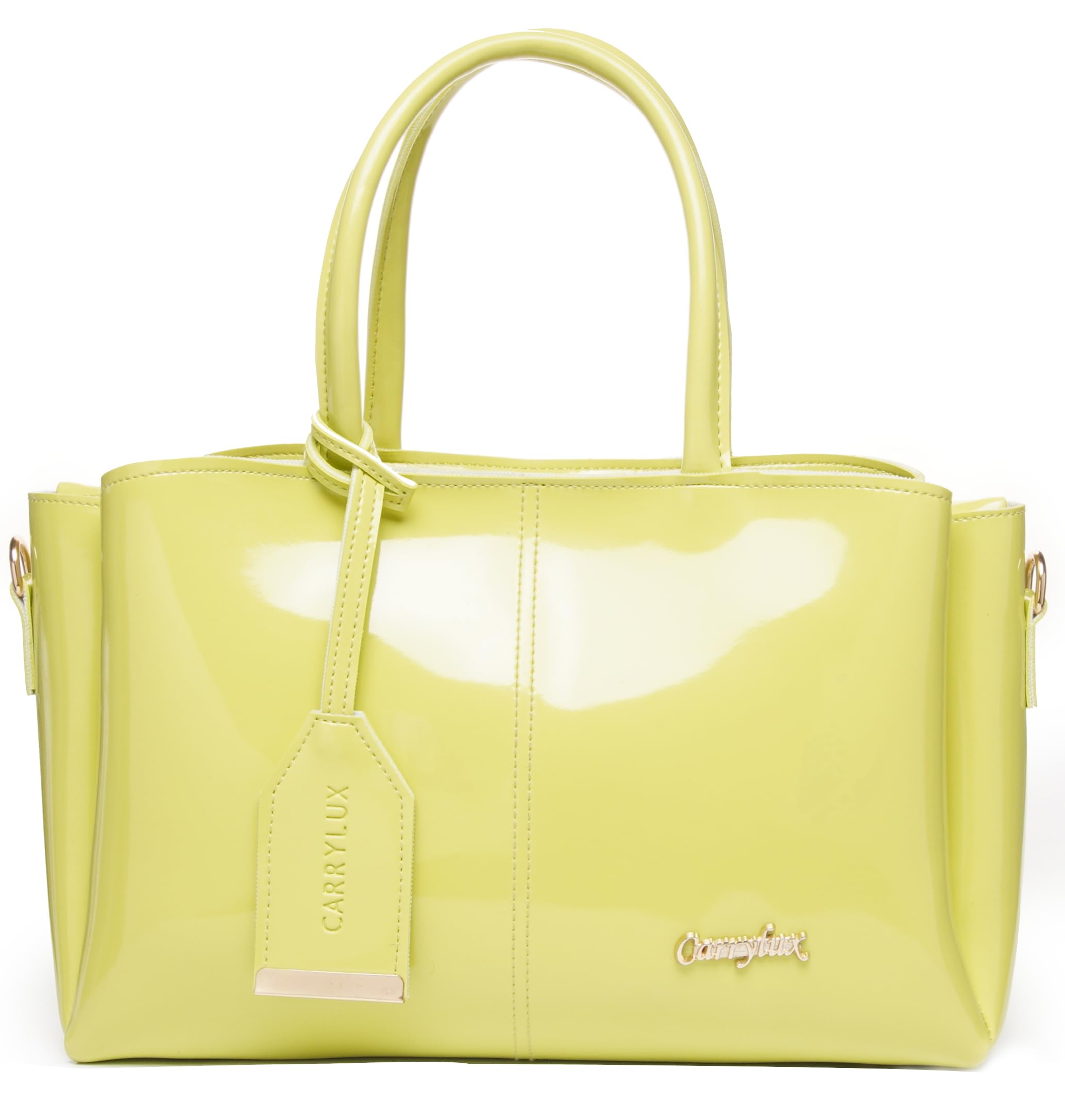 Women’s Top Handle Bag | Hand Held bag | Stylish Patent Synthetic Leather Handbag with Dual Handles & Detachable Sling Strap | Beige Shoulder Purse for Work & Casual Outings-image-26