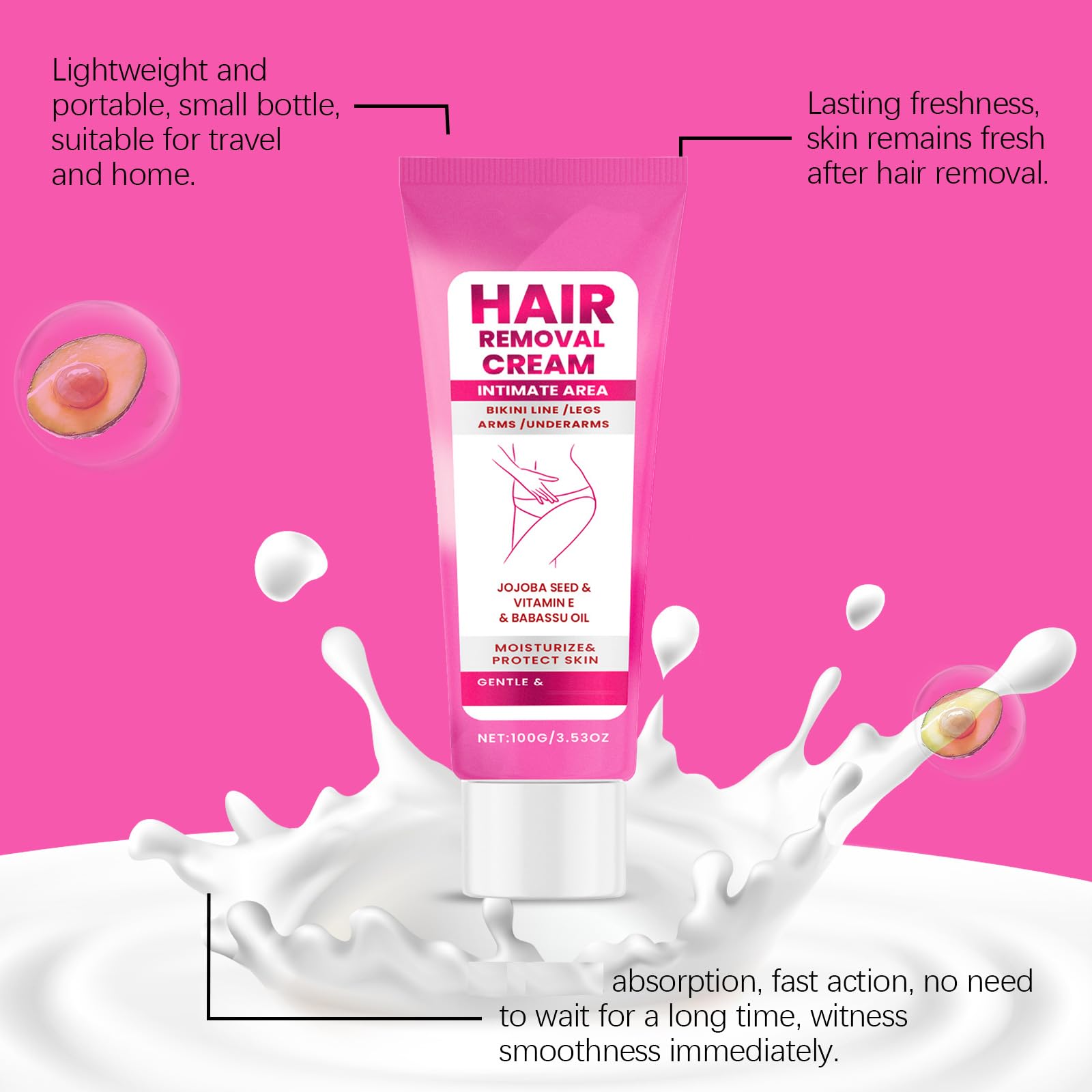 Crema depilatoria intima per donne e uomini, rimozione dei capelli e cura della pelle, crema depilatoria senza dolore e impeccabile, per viso, braccia, gambe, zona bikini e zone intime (10 pezzi)