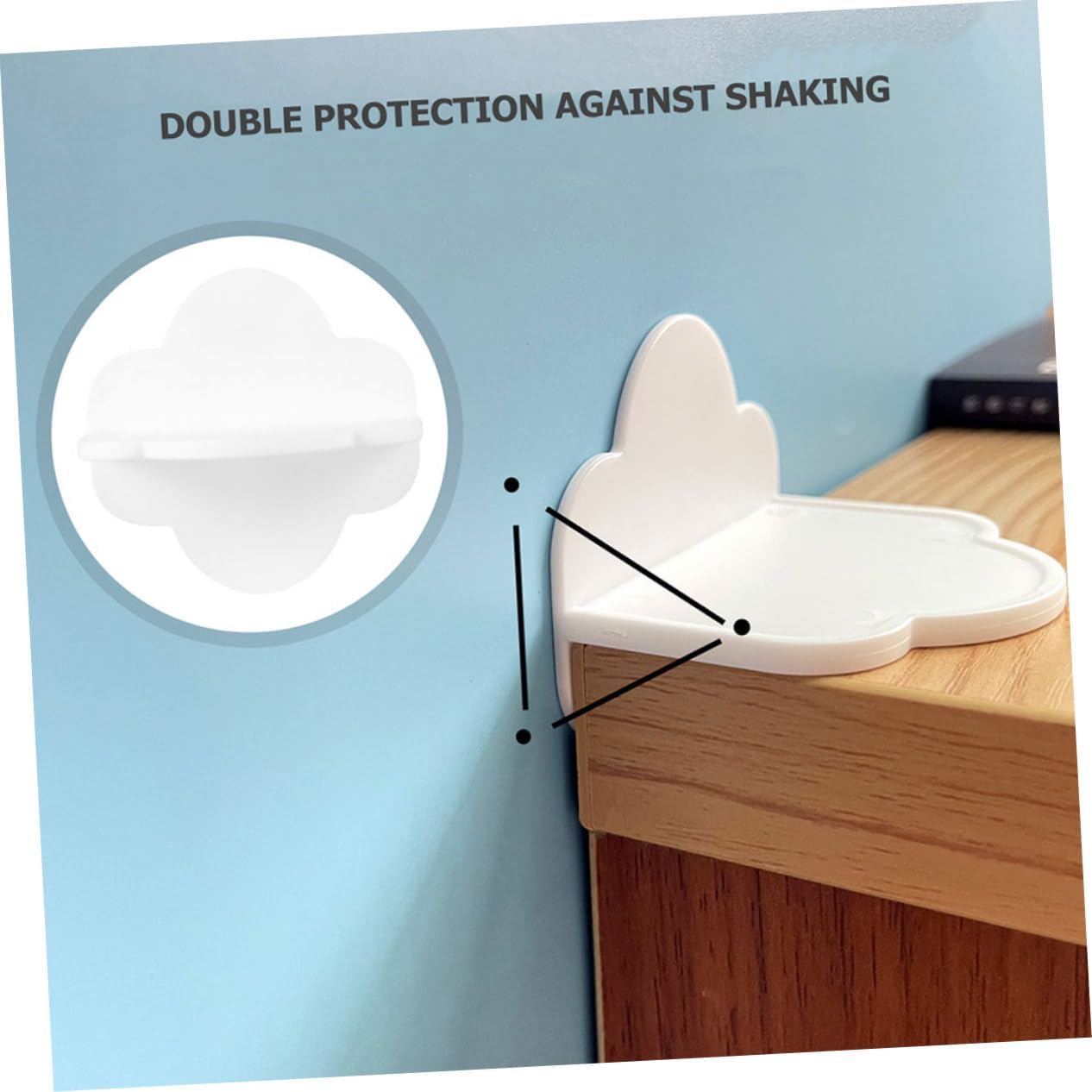 Toddmomy 8pcs Adhesive Furniture Wall Anchor Tip Retainer No Drill for Bookshelf Dresser Cabinet Safety Proofing Wall Anchors