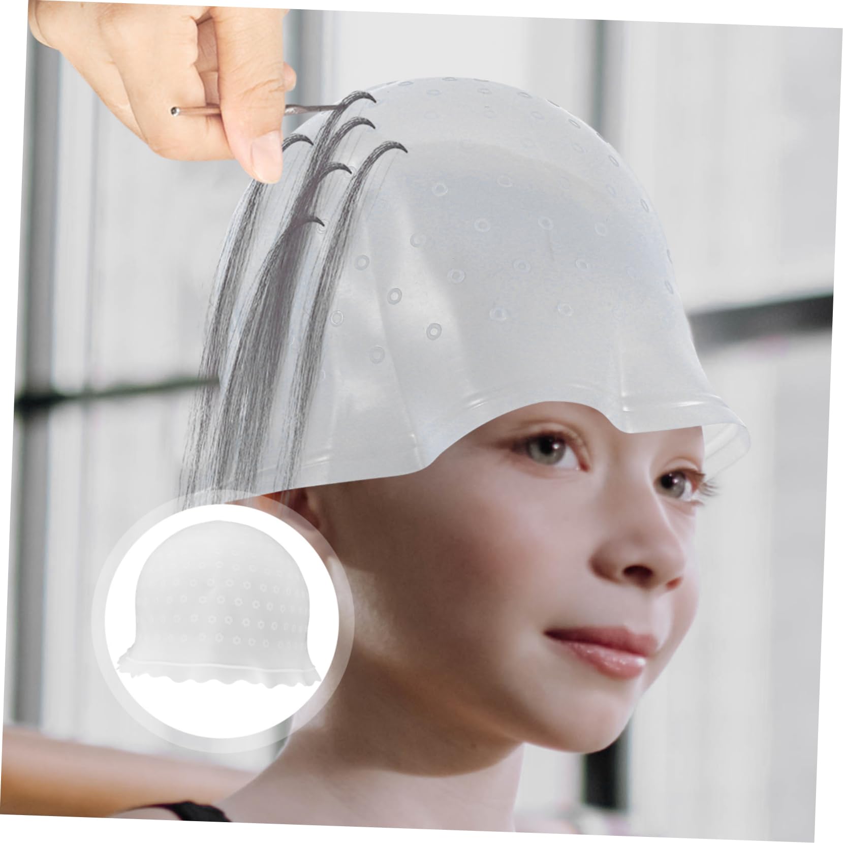 Baluue Hair Staining Cap for Home Use Silicone Hair Coloring Caps for Highlighting