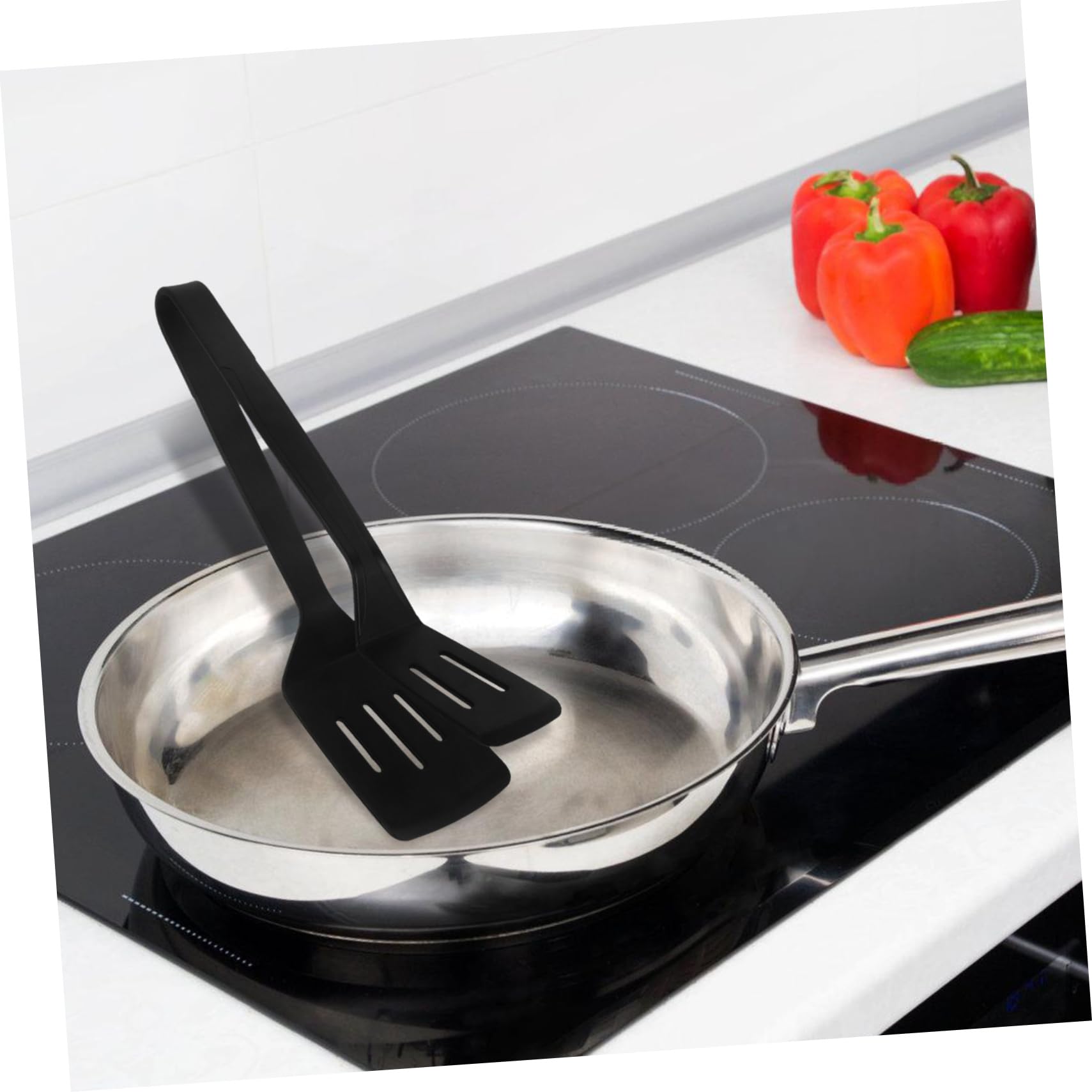 UKCOCO 3 Stück Bratspatel-clip Essenszange Burger-smasher Hibachi-grill Zange Küche Dreher Essensclips Spachtel Steakklemme Küche Unerlässlich Fischspatel Kieselgel Black