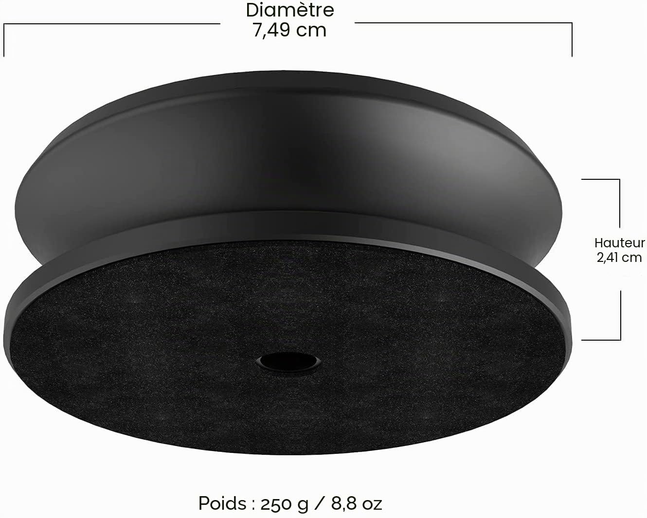 DIGITNOW Stabilisateur de Poids pour Tourne-Disque en Aluminium Compatible avec la Plupart des platines Noir
