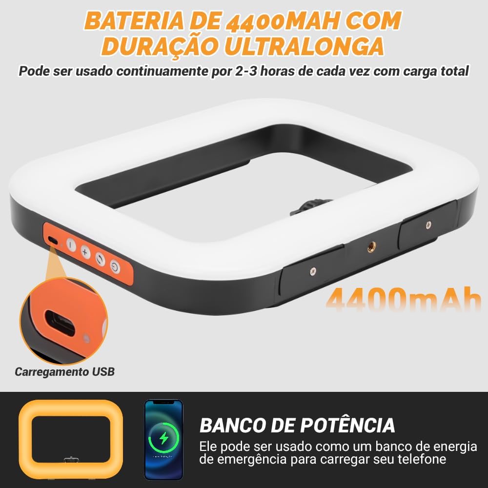 Ring Light, Ringlight, Celular Luz para Gravar Video, Kit de Vídeo para Smartphone Portátil Led Ring Light Estabilizador de Vídeo Selfie