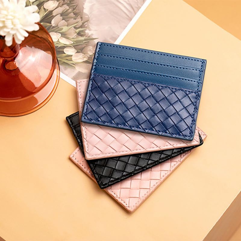 Ultra-Thin Woven Credit Card Holder - Slim Minimalist Card Wallet with 6 Slots, RFID Blocking for Men & Women3