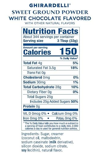 Miniatura 4 de Ghirardelli Mezcla de bebidas con sabor a chocolate blanco molido dulce, paquete de 25 libras