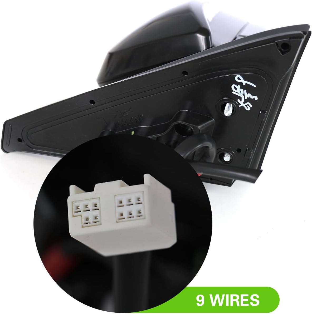 Side Door Mirror Left Driver Side for TOYOTA 4RUNNER 2014-2019 2020-2025 Left Driver Side POWER| SIGNAL| HEAT| PUDDLE LAMP| TO1320312, WHITE (LH)-9 Wires