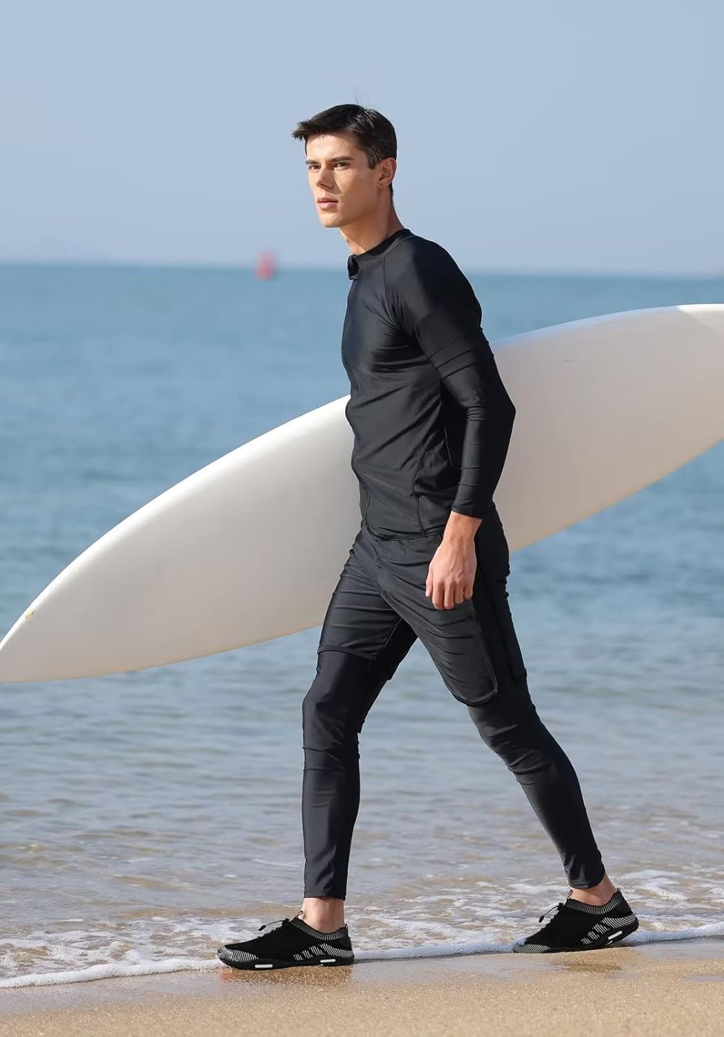 WateLves Water Shoes Mens Womens Beach Swim Shoes Quick-Dry Aqua Socks Pool Shoes for Surf Yoga Water Aerobics (Classic/Black White, 38)