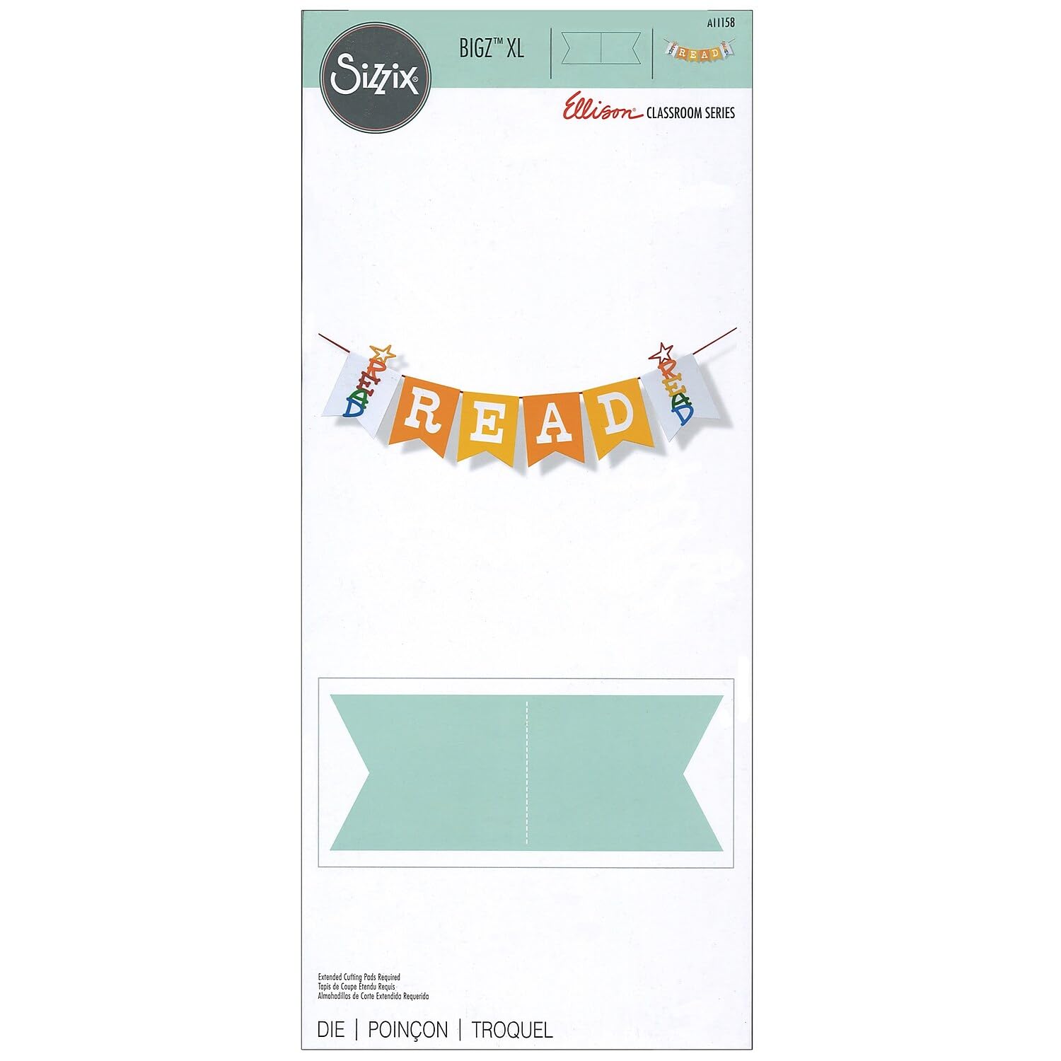 Sizzix Bigz XL Stanzschablone, Banner, Band, mehrfarbig