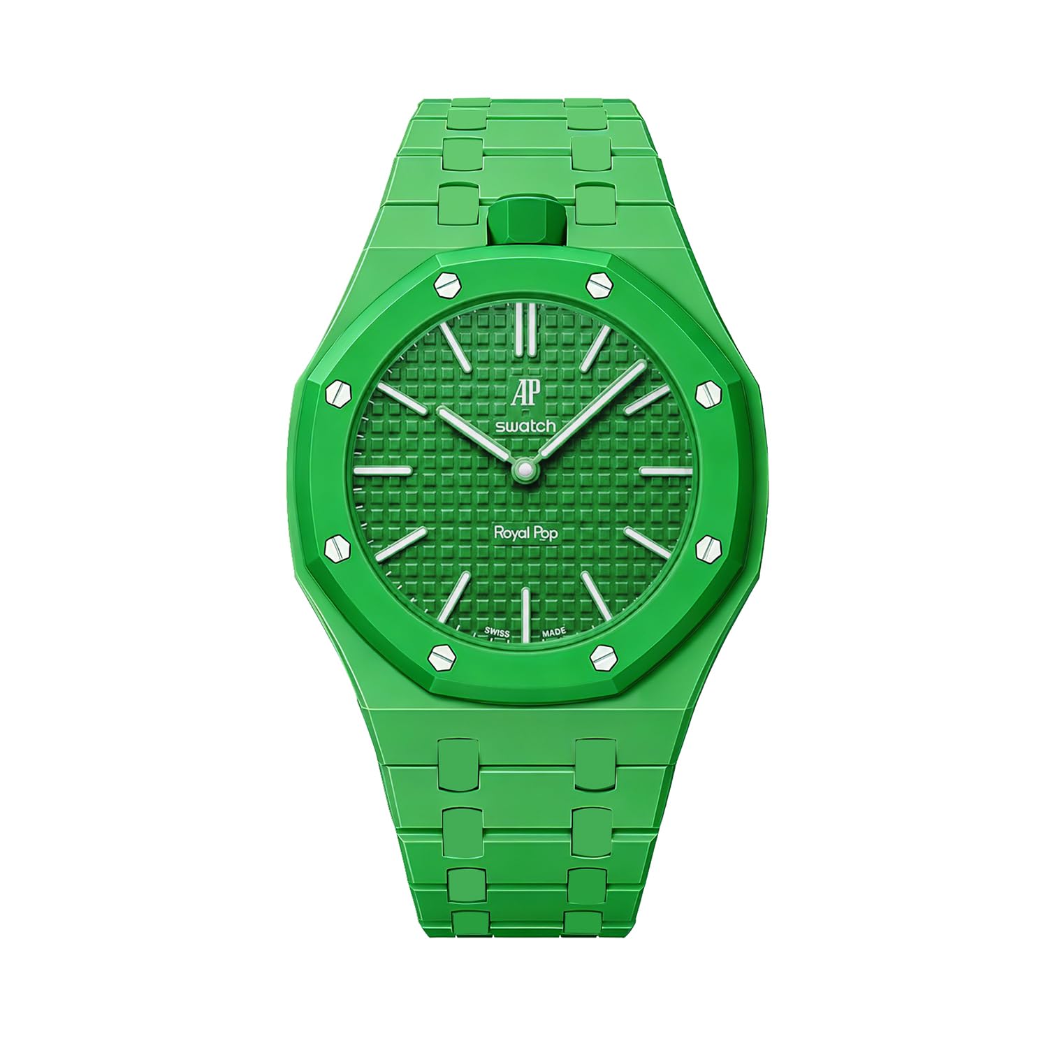 YKNIUFLY Biokeramik-Uhrenarmband und Gehäuse, kompatibel mit Swatch Royal Pop, 12-Uhr-Krone, Ersatz-Mod-Zubehör für Damen und Herren.