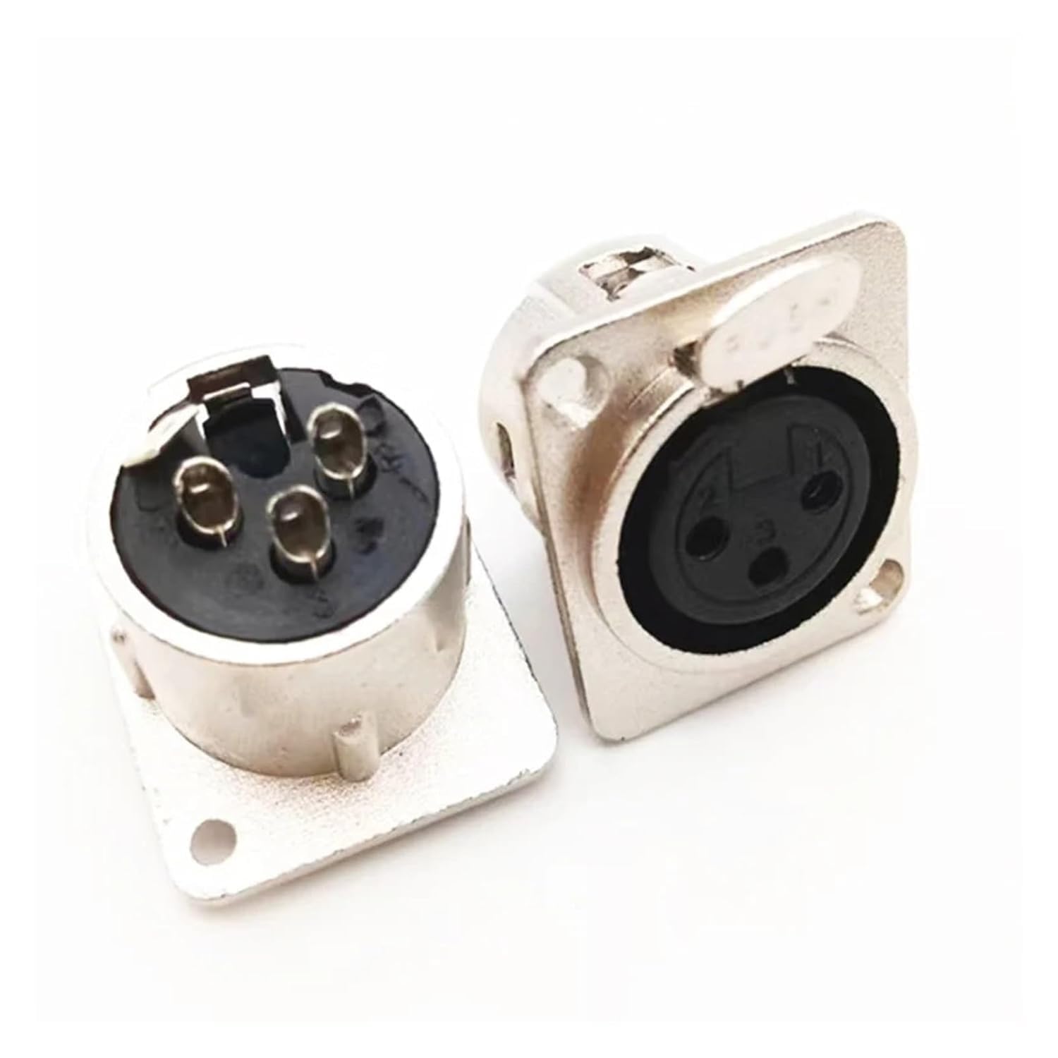 1/2/5 Stück XLR 3-poliger Stecker und Buchse Panel-Mikrofon-Mixer-Anschluss, Metall-Audio-Klinkenstecker (schwarz, 5 Stück)(Silver Male,5Pcs)