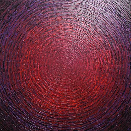 Tableau design éclat rouge iridescent violet 60 x 60 cm aux finitions premium
