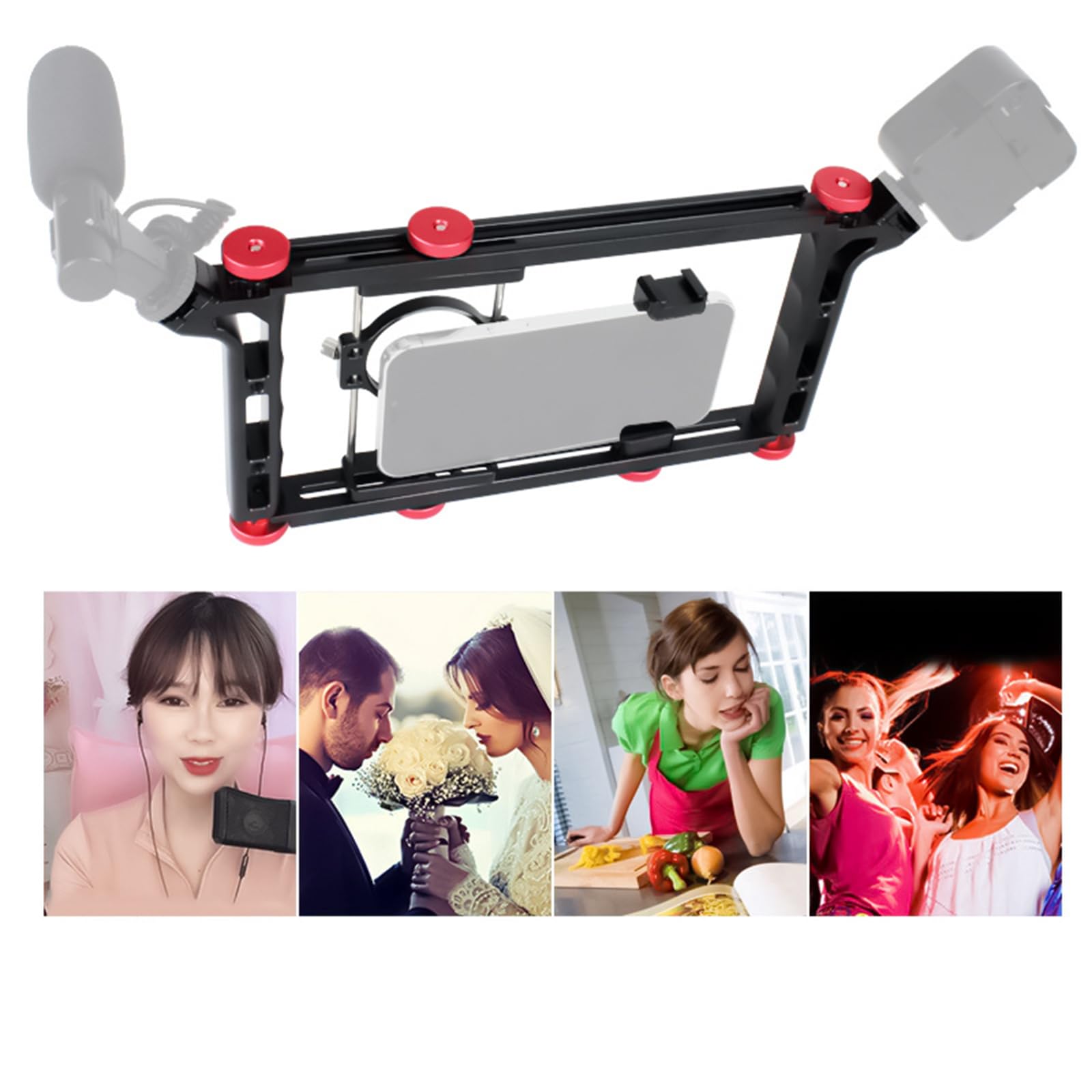 Cellulari Gabbia Per Filmmaking Live Streaming E Video Alluminio Vlog Espansione Frame Creatori di Contenuti Strumento Telefono