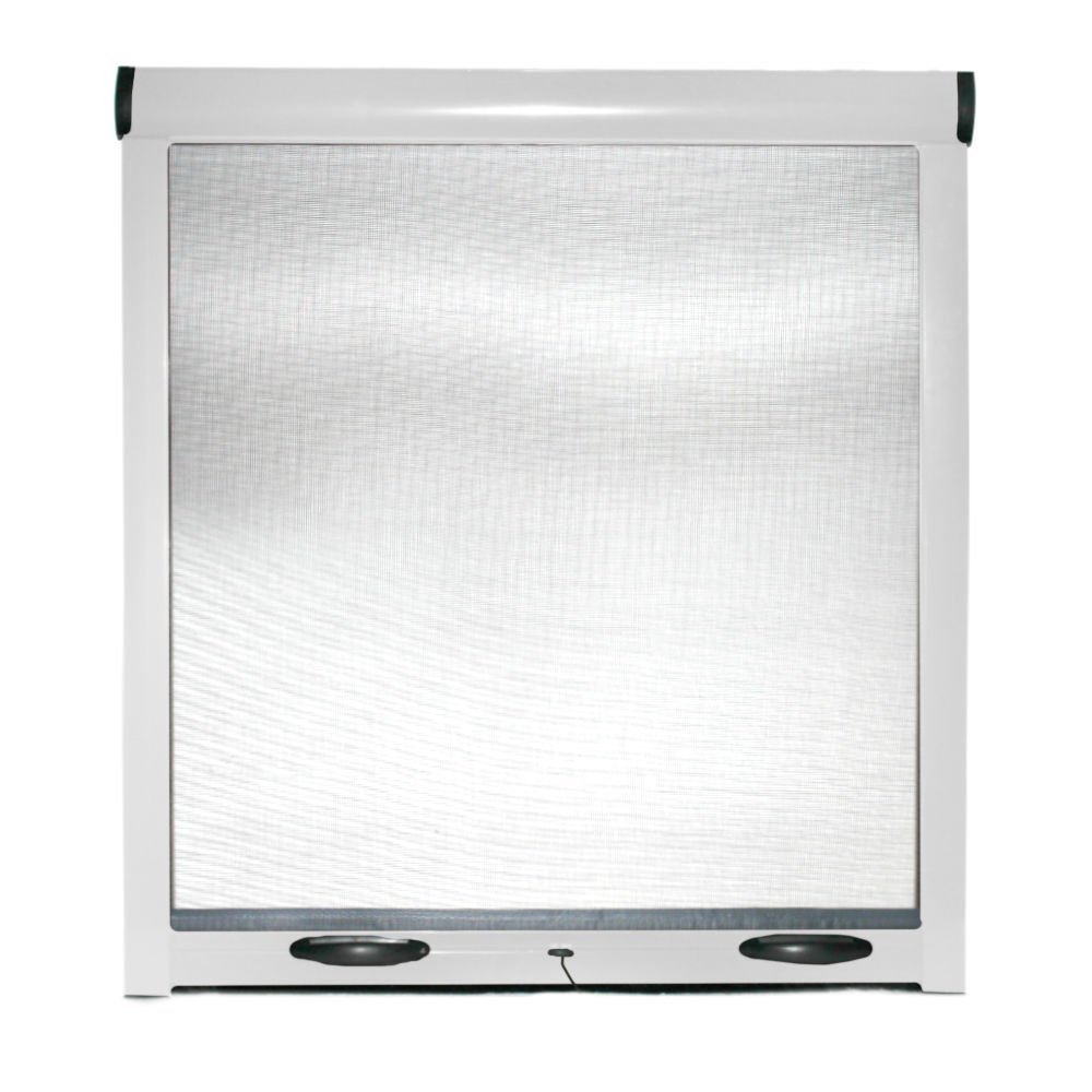 BRICOZONE Zanzariera a Rullo Avvolgibile Universale con Profilo Regolabile Riducibile in Alluminio per Finestra Porte Portafinestra Balconi con Frizione in Kit Fai da Te Colore Bianco 100 x 160 cm