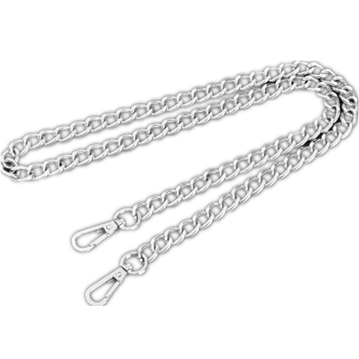 Schulter-Handtaschen-Riemen, Breite 1 cm DIY Eisen Silber Metall Kettenriemen Handtaschenketten Zubehör Geldbörse Riemen Schulter Cross Body Ersatzriemen(Length 31")