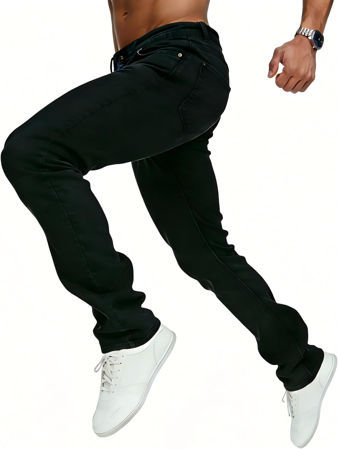 Mens Straight Fit Jeans Insulated - Warm Pants for Winter Driving Office&Gym - Lightweight Fleece Transitional Jeans - Image 2