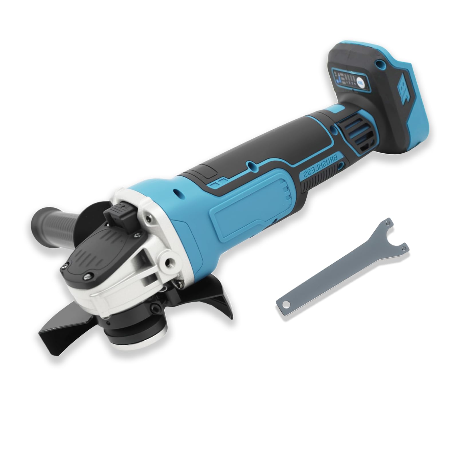 Smerigliatrice angolare a batteria compatibile con Makita 18 V, 8500 giri/min, regolazione della velocità in 4 fasi, disco abrasivo da 125 mm con chiave per levigatura, taglio e lucidatura (senza
