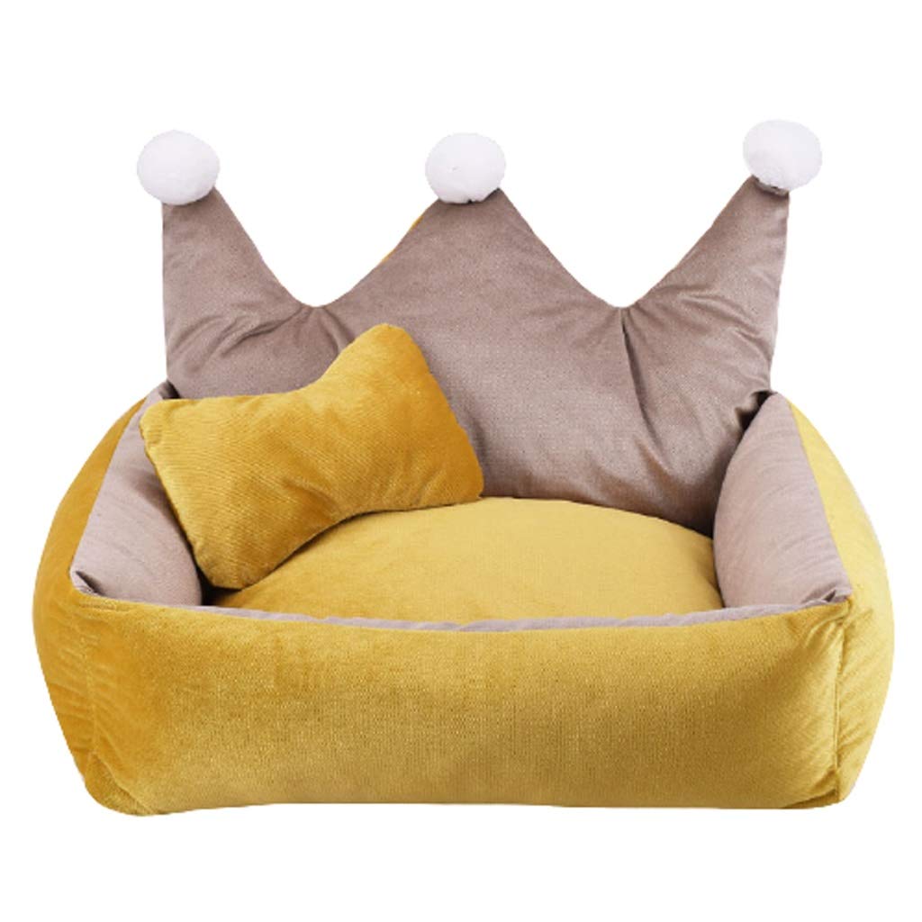ZAW Hundebett für Hunde und Welpen, warmer Baumwollstoff, weicher Liegestuhl, abnehmbar, waschbar, für den Innenbereich, Haustierbett (Farbe: D, Größe: 53 cm)