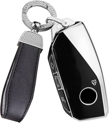 Miniatura 10 de ontto Funda para llavero BMW 2023 7 Series 740 760i X7 IX XM TPU Smart Remote Car Key Case Gris