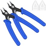 VCELINK Coupe-fils 5 Inch, Cutter à pression de précision pour l'artisanat / bijoux Making/3D Imprimante/Zip Tie/Plastique, Durable Mini Nippers filaires avec conception d'économie de travail, bleu, paquet de 2