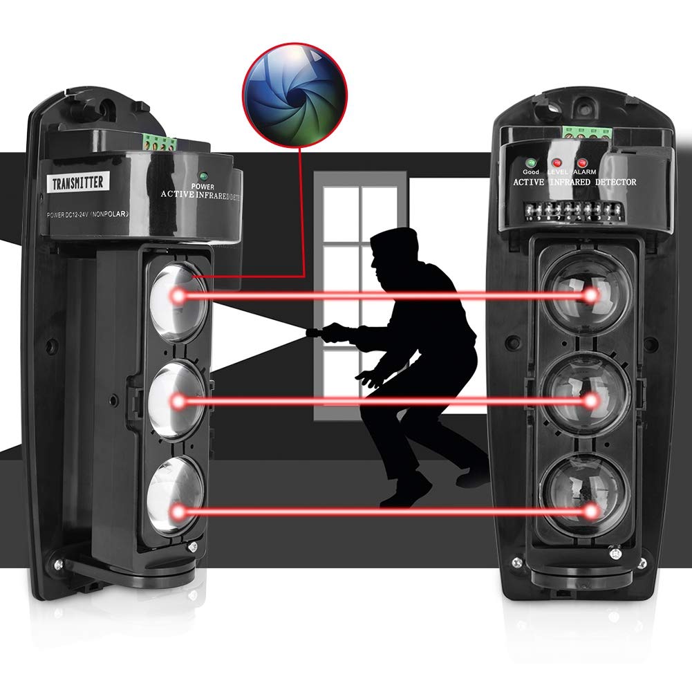 Alarme Triple Faisceau Détecteur Infrarouge LED Système de Sécurité Photoélectrique ABE 250 (Triple Faisceau ABE-200)