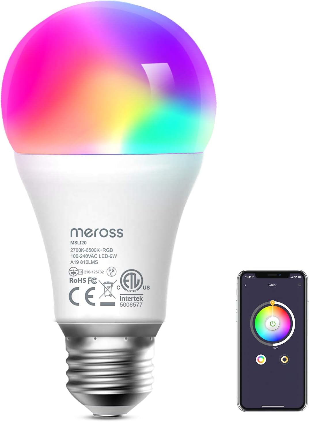 メロス　スマート電球 4個セット Amazon.co.jp: 【Amazon Alexa認定】Meross WiFi スマートLED電球 E26