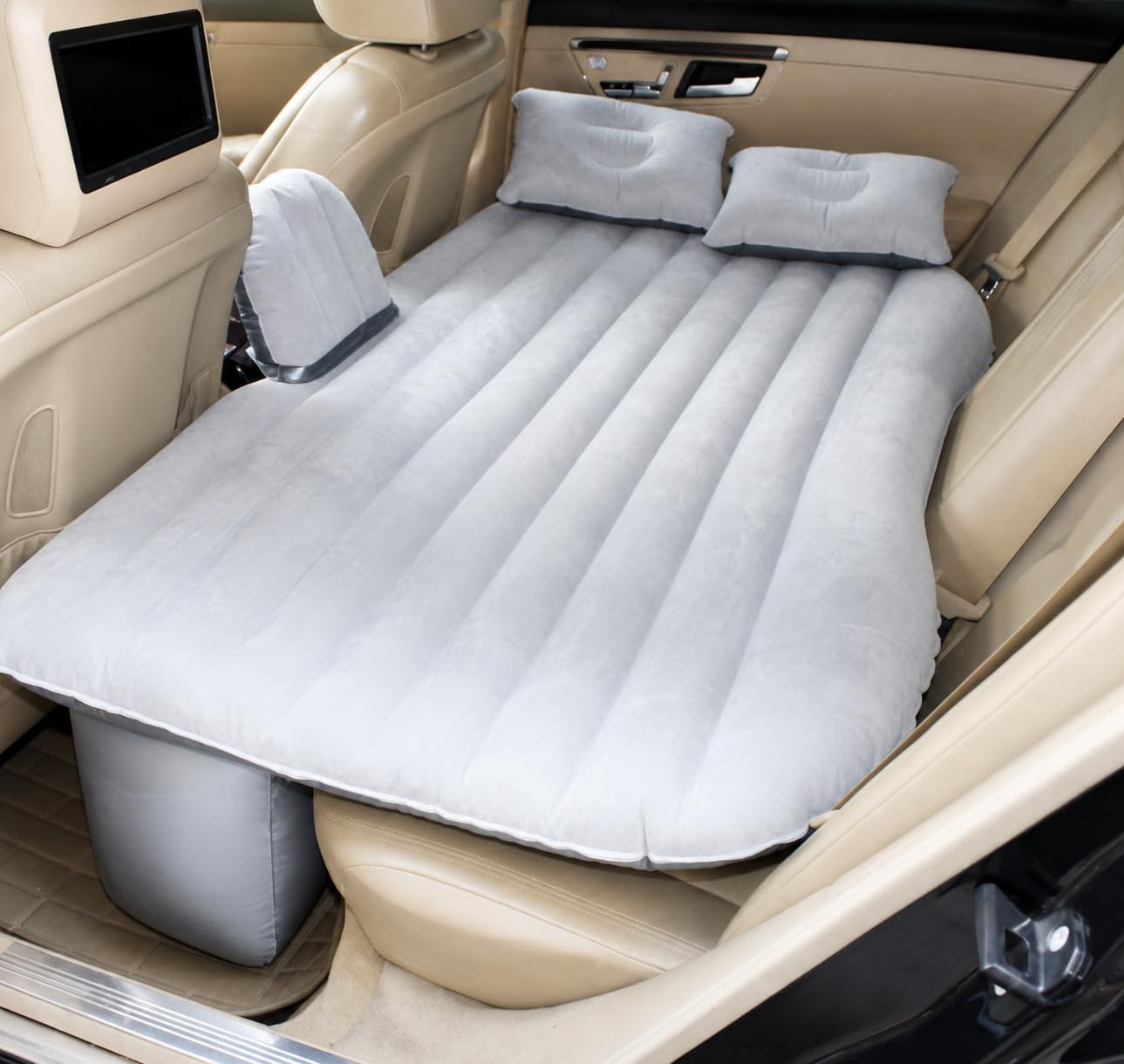 Inflatable Car Bed Mattress for Back Seat with Electric Air Pump & 2 Pillows, Universal Waterproof Flocked Car Air Mattress for SUV, Sedan & MPV, Portable Sleeping Bed for Camping, Road Trips & Travel-picture-14
