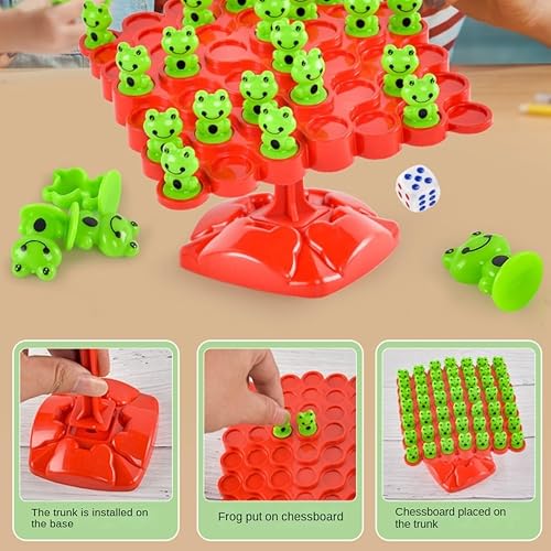 Miniatura 4 de Juego de equilibrio de rana, juego de mesa de equilibrio, juegos de equilibrios para dos jugadores, árbol interactivo para padres e hijos, juego de