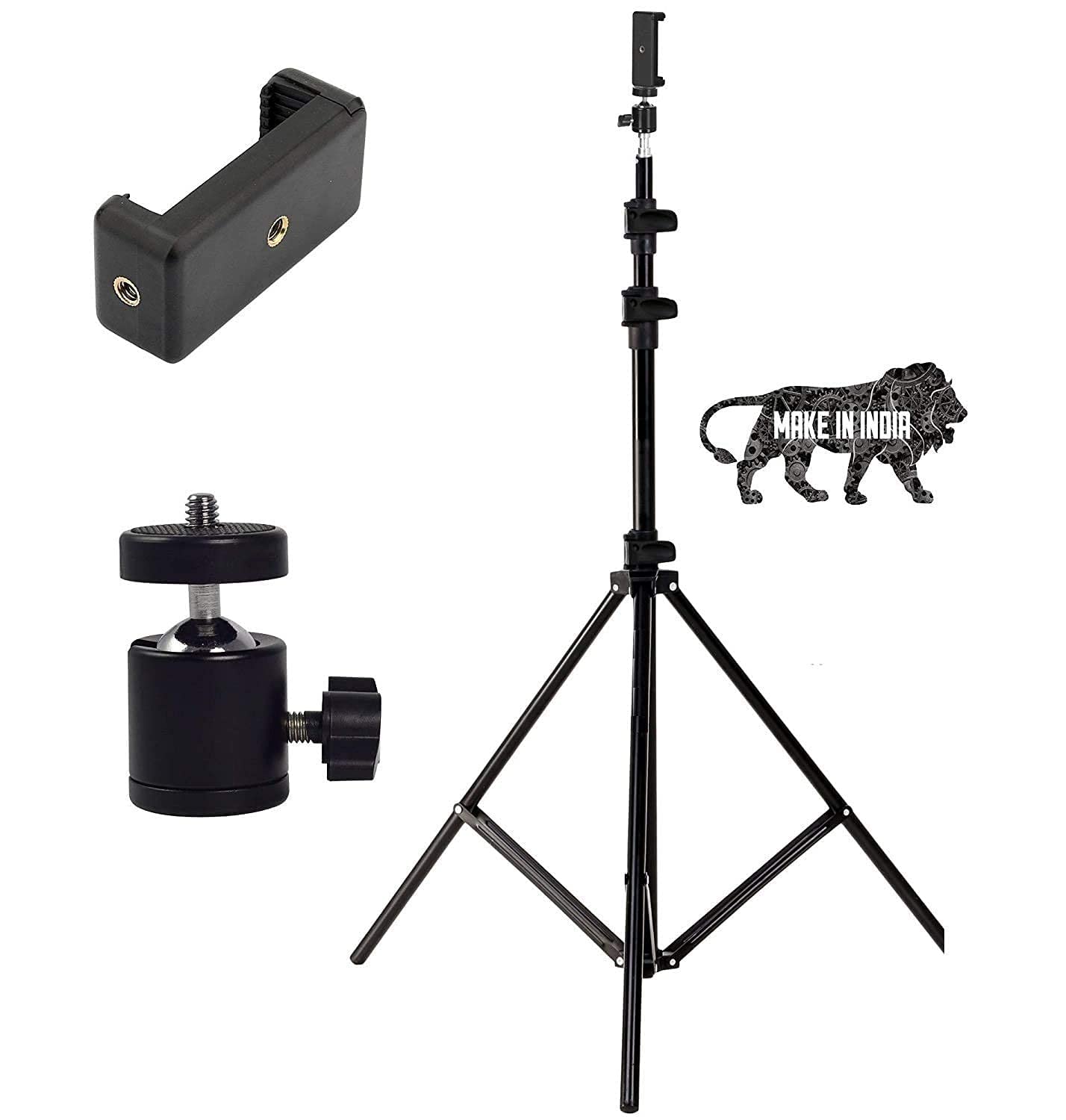 MNZ Heavy Duty 9 Feet Extendable Metal Tripod Stand with Universal 1/4" Thread,360 Ball Mobile Holder for Mobile Phone/Video Recording/Led Ringlight/Monolite/Pan Head/Trilight,Reflector (B0C2ZVFYJZ) Amazon Price History, Amazon Price Tracker