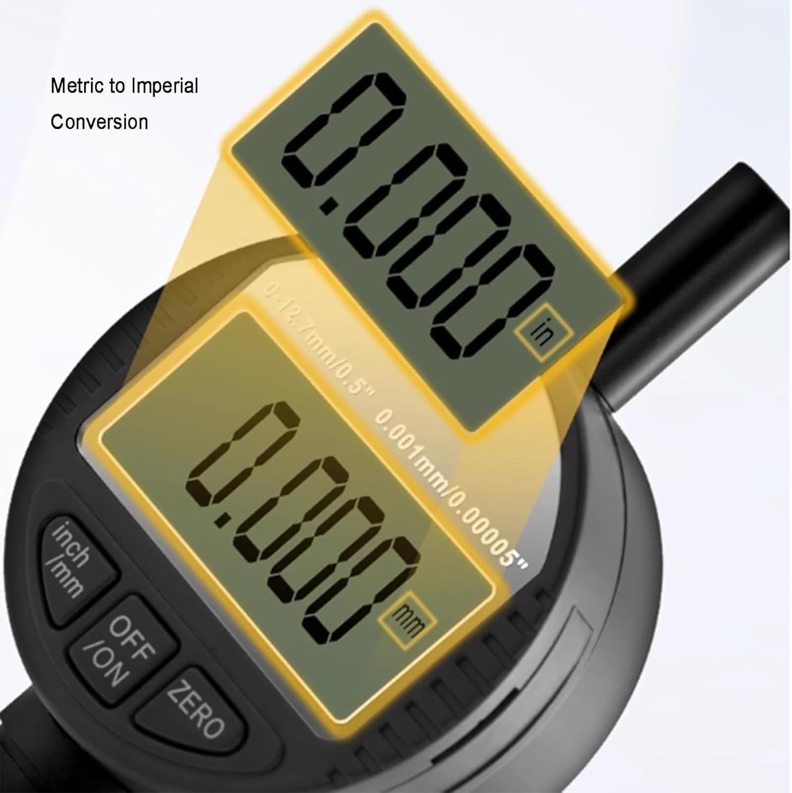 Rugosímetro digital, medidor portátil de rugosidad para granallado y arenado con rangos de 0-6,5/8/10 mm, con opciones métricas/pulgadas intercambiables, para rectificado e impresión(0-8mm)