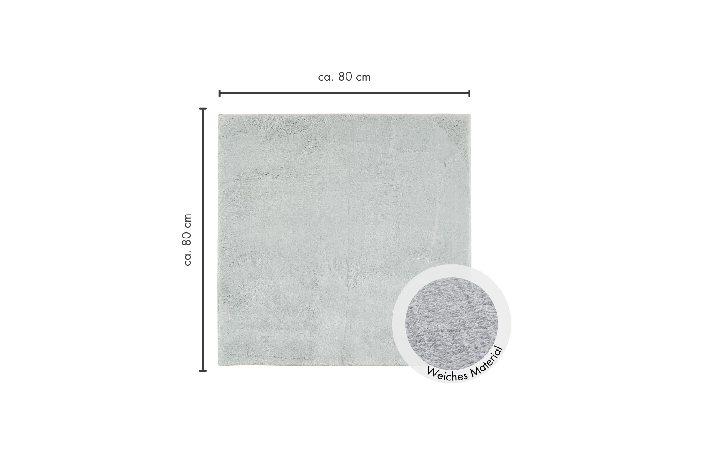andiamo Teppich Arezzo für Wohnzimmer Esszimmer pflegeleichter eleganter gemütlicher Teppich einfarbig 80 x 80 cm Grau – Bild 3