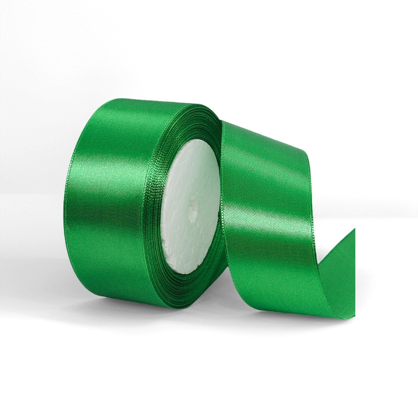 40mm Green Satin Ribbon 22M ，Fabric Hair String Ribbon for Craft, Flower Bouquets, Gift Wrapping, Wedding, Bow Making and Valentines Christmas Decoration (Green, 4CM)