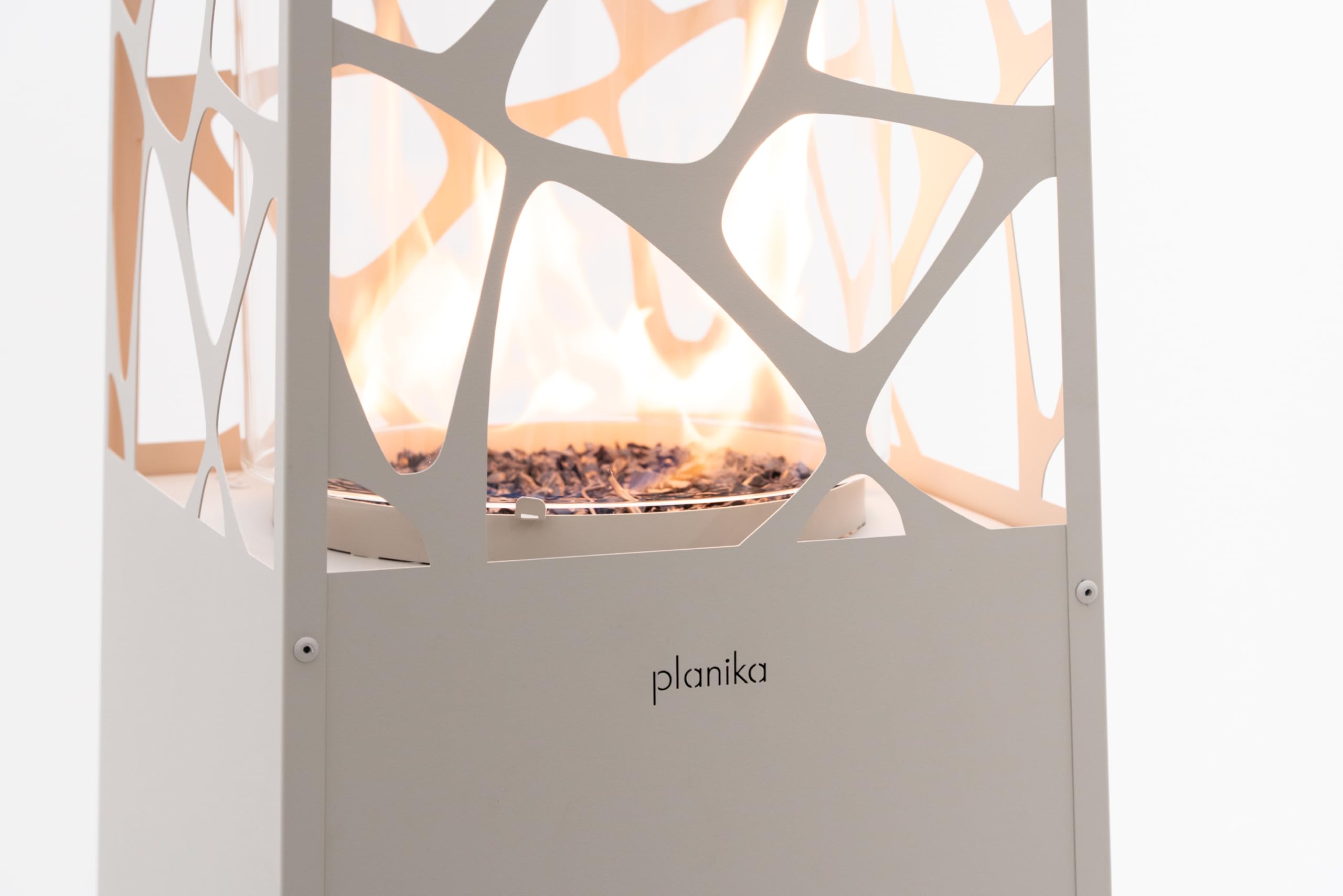 Planika - Pyramid, Stufa da Patio Moderna, Caminetto da Esterno, per Giardino con Copertura (grigio seta)