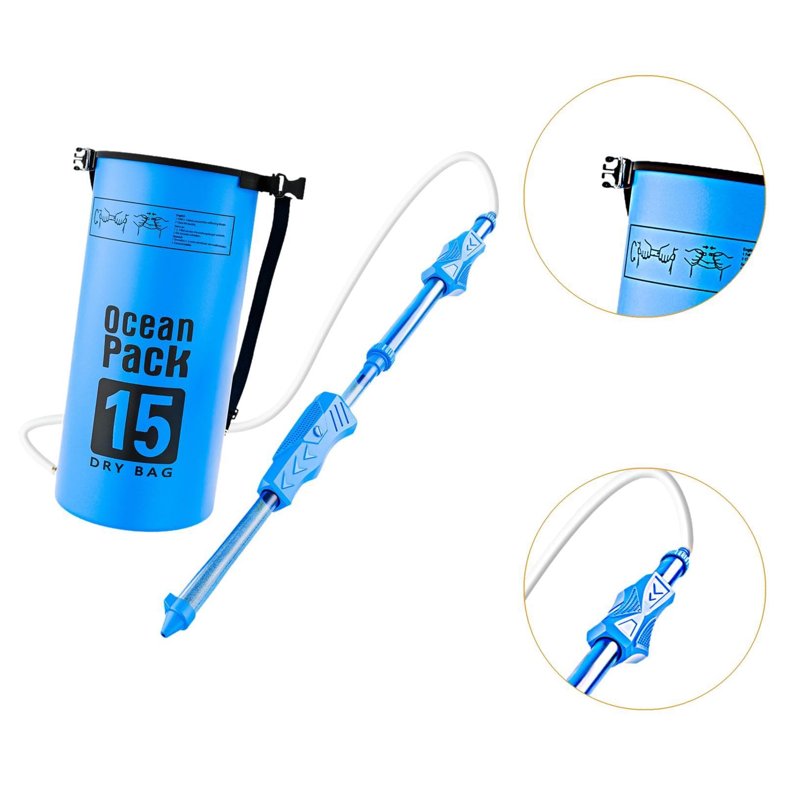 Qianly Backpack Wasser Spritzer Set Multifunktionales Spritzspielzeug mit Ziehfunktion Haltbares Pp Material Große Kapazität Kompakter Sprinkler für Outdoor, Blau