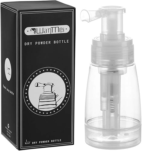 Miniatura 10 de Aethland Botella pulverizadora en polvo para champú seco, 2 botellas de aplicación de talco y polvo, aplicador de fibra capilar recargable para