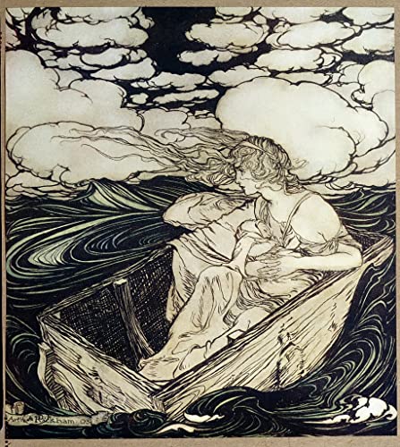 Toile Danaé et Persée Arthur Rackham pour habiller un grand mur vide 60x90cm