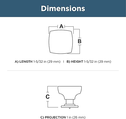 Miniatura 9 de Franklin Brass Parow - Perillas de gabinete (paquete de 5) Manijas de bronce champán para cajones de muebles de tocador, cocina, puerta, baño