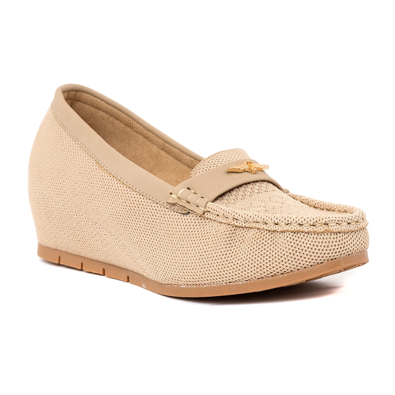 Khadims Sharon Beige Wedge Heel Loafers Casual Shoe for Women (7360038) (B0CLDQYC82) Amazon Price History, Amazon Price Tracker