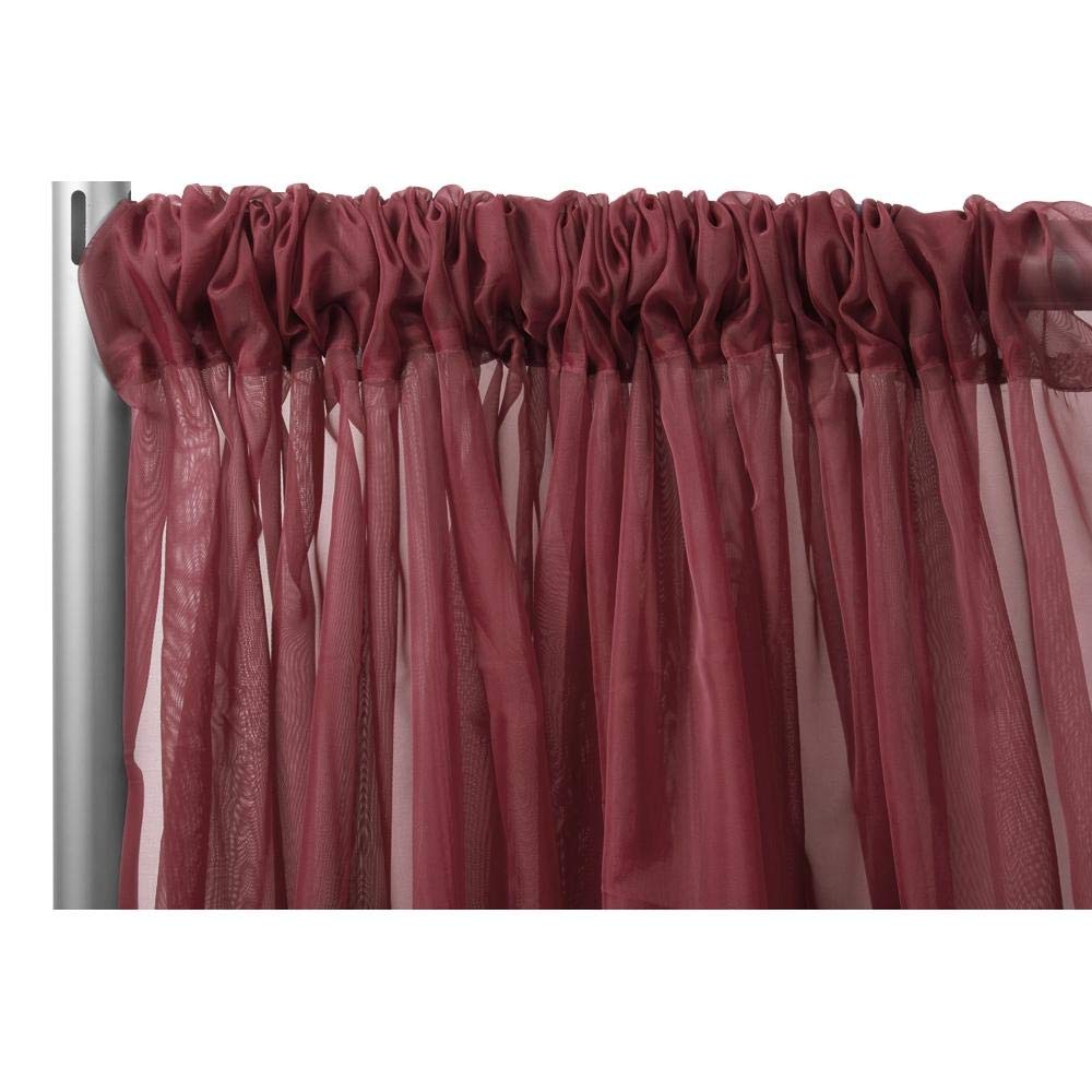 CV Linens 11424us Piece 305 cm x 300 cm Sheer Voile Flame Retardant Drape-305cm x 300cm | Backdrop Curtain Panel | Apple Red | 1 Pc