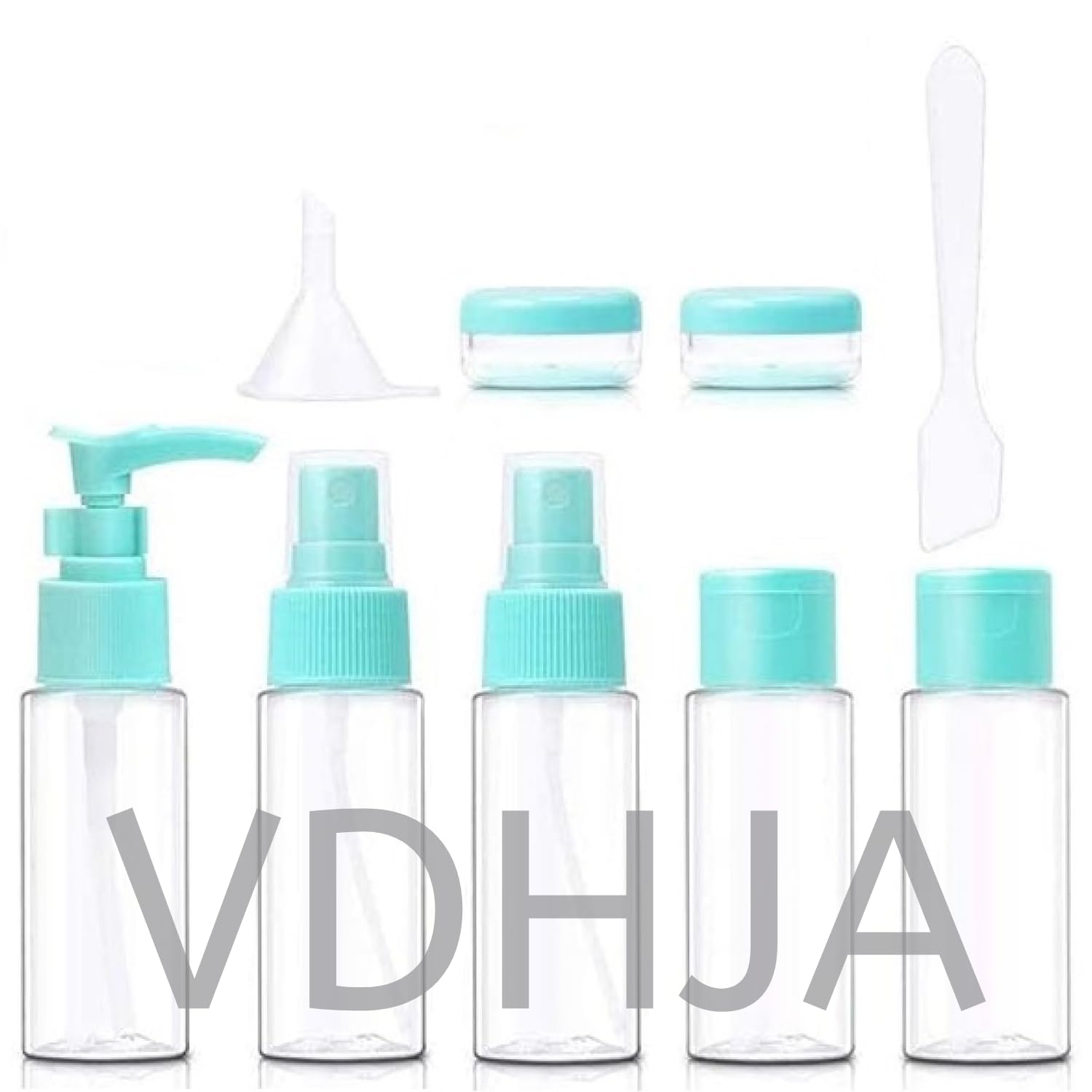 VDHJA Multipurpose Cosmetic Toiletries Travel Pouch Kit with Empty Refillable Spray Bottles (BLUE)-image-3