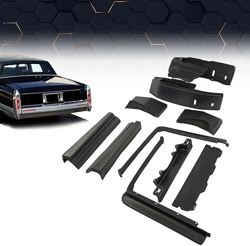 Miniatura 9 de PIT66 Llenadores de parachoques, compatibles con Cadillac Deville, Fleetwood, Brougham Model Cars 1980-1992, color negro, Negro -