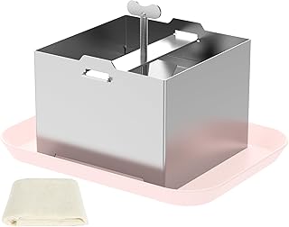 Stainless Steel Tofu Press with Presser Towel & Drip Tray – DIY Tofu Maker for Homemade Firm Tofu, Paneer & Cheese – Effortless Water Removal for Enhanced Texture & Flavor