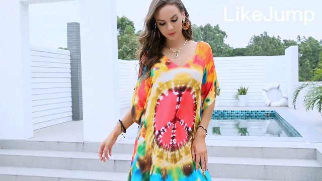Cover Up Da Spiaggia Boho Con Stampa Floreale Copricostume Bikini