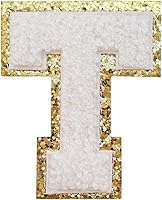 Vista 106 de SPRT - Parches de letras de chenilla universitaria con purpurina, parche de letras blancas para planchar con letras del alfabeto para disfraz