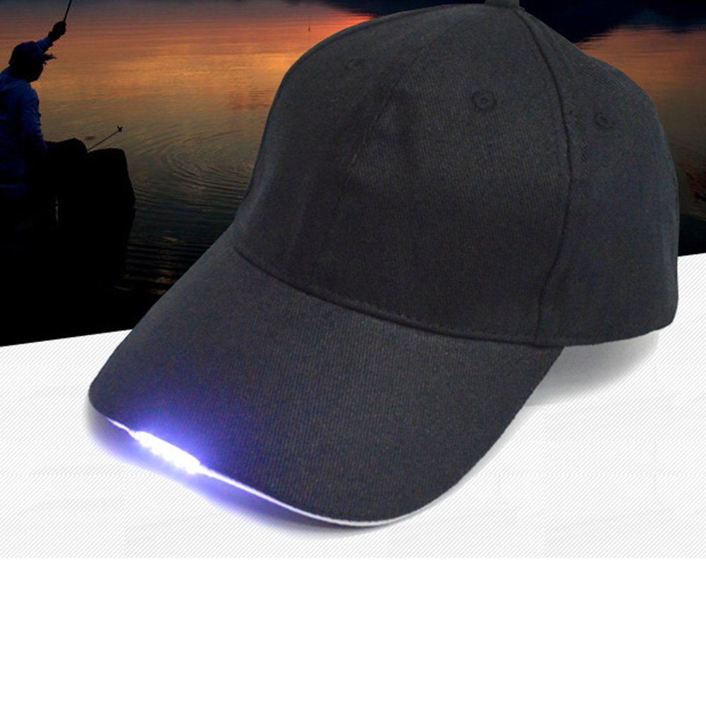 Cappellino con luce a LED, a mani libere, berretto da baseball luminoso, cappello sportivo regolabile, per jogging, traspirante, per feste, festival, rave