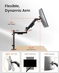 ErGear Dual Moniteur Vertical Stand pour les écrans 13-32′′, Mont de moniteur empilé de jeux, Jusqu'à 19.8 lbs par bras, stabilité améliorée avec pince C intégrée, gestion améliorée des câbles, VESA 75x75/100x100mm