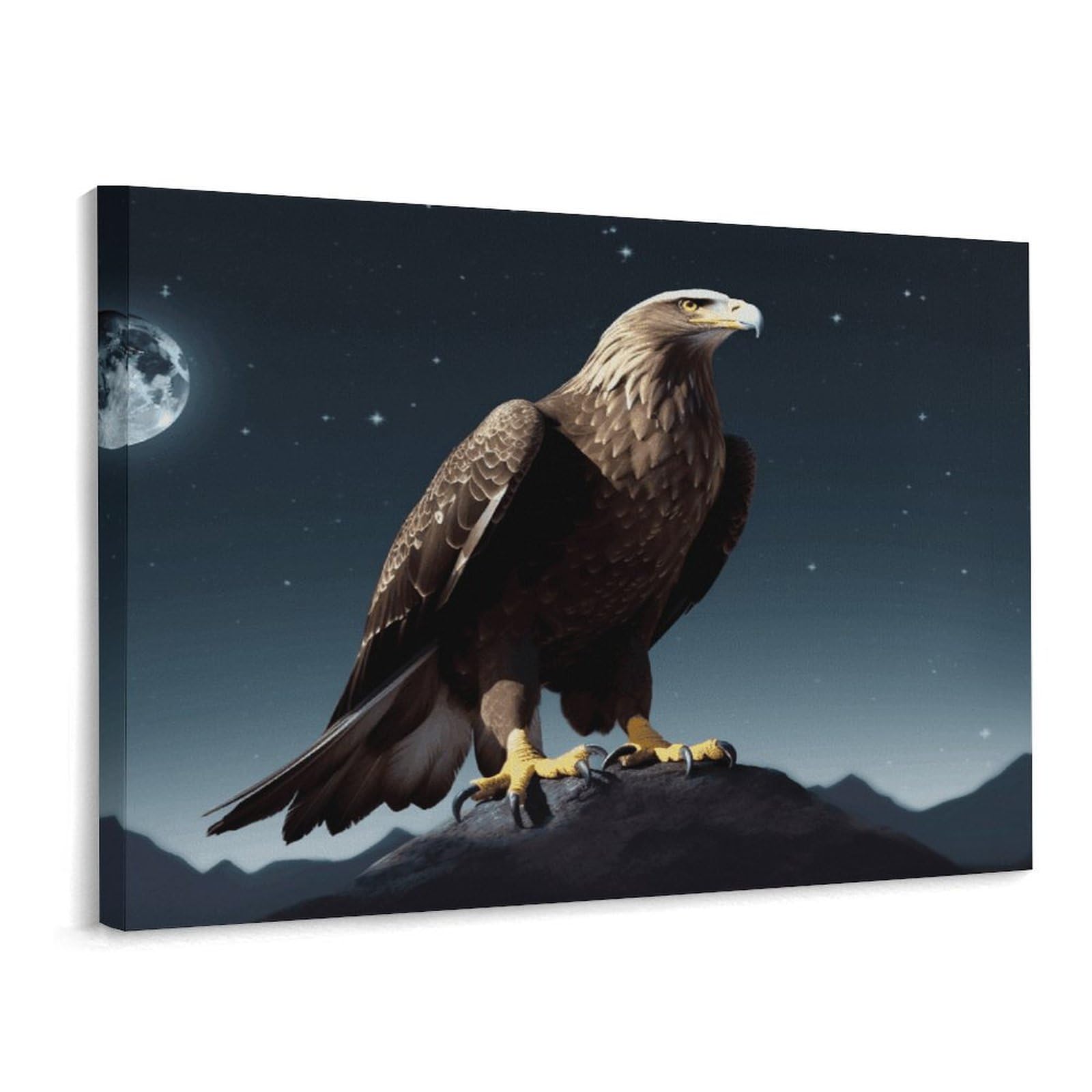 Fodpand Frame-Style Eagle Under The Stars Bathroom Wall Art Canvas Prints, Artwork For Walls For Living Room Hallway Stair Office Wall Decor, Pictures Home Decor 15.7X11.8 Inch