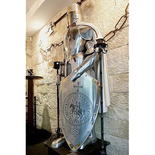 ARTIZANSTORE Medieval Knight Suit of Armor Combat Full Body Armour Wearable Knight Body (Steel)